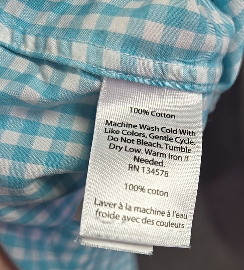 Vineyard Vines Shirt Mens XXL Green Check Tucker Classic Fit Long Sleeve Gingham - Picture 6 of 13